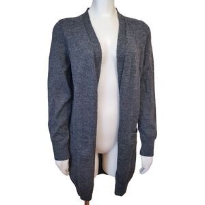 New Tabask Tey-Art Superfine ALPACA Sweater Medium Open‎ Cardigan Pockets Gray